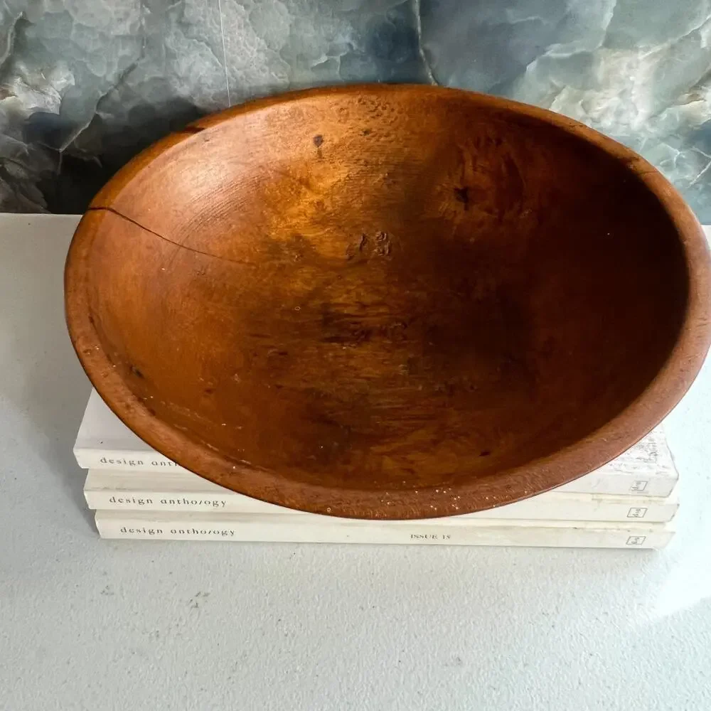 Vintage Wooden Dough Bowl 10.5